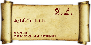 Uglár Lili névjegykártya